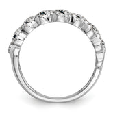 14K White Gold Blue & White Diamond Band - 7